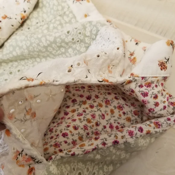 {XL} American Eagle Patchwork Prarie Eyelet Floral Lace Cottagecore Shorts - Picture 4 of 16